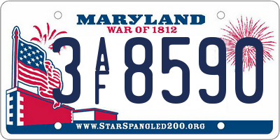 MD license plate 3AF8590