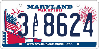 MD license plate 3AF8624
