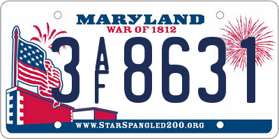 MD license plate 3AF8631