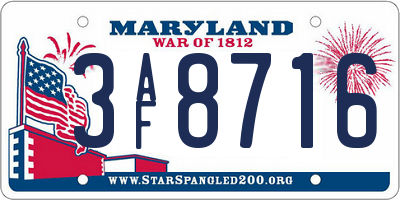 MD license plate 3AF8716