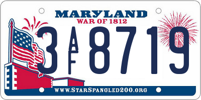 MD license plate 3AF8719