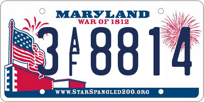 MD license plate 3AF8814