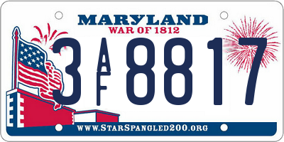 MD license plate 3AF8817