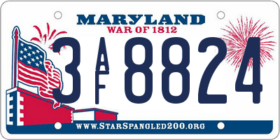 MD license plate 3AF8824