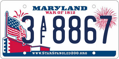MD license plate 3AF8867
