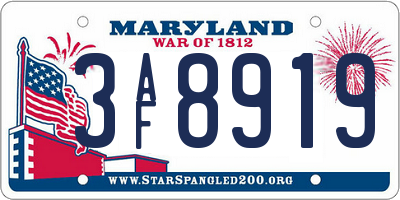 MD license plate 3AF8919