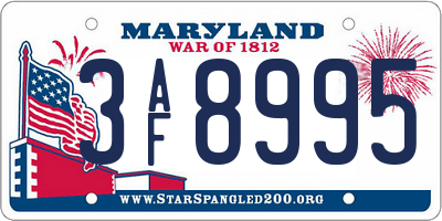 MD license plate 3AF8995