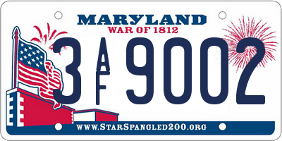 MD license plate 3AF9002