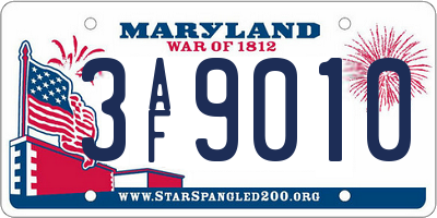 MD license plate 3AF9010