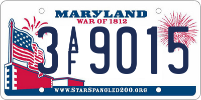 MD license plate 3AF9015