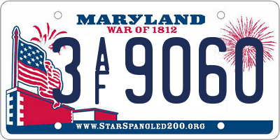 MD license plate 3AF9060