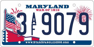 MD license plate 3AF9079