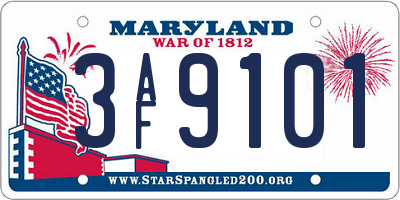 MD license plate 3AF9101