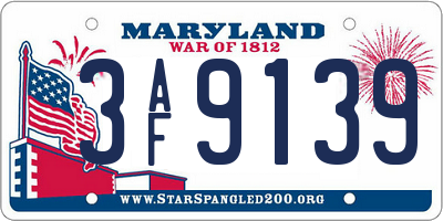 MD license plate 3AF9139