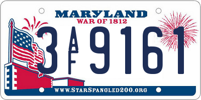 MD license plate 3AF9161