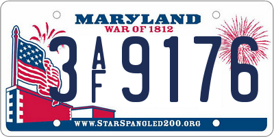 MD license plate 3AF9176
