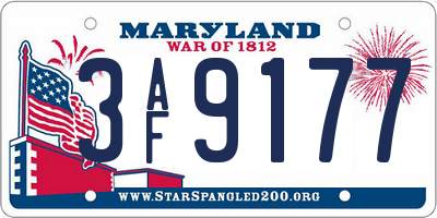 MD license plate 3AF9177
