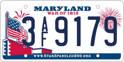 MD license plate 3AF9179