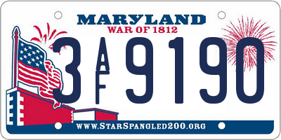 MD license plate 3AF9190