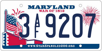 MD license plate 3AF9207