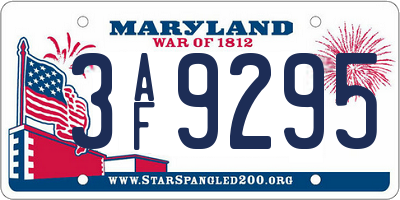 MD license plate 3AF9295