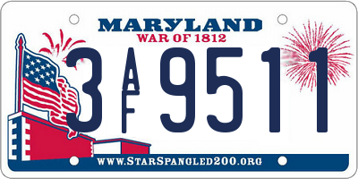 MD license plate 3AF9511