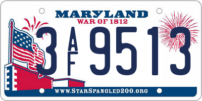 MD license plate 3AF9513