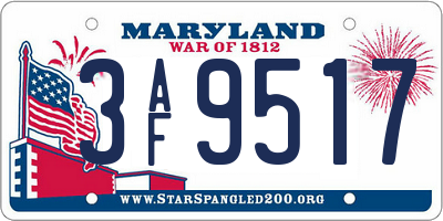 MD license plate 3AF9517