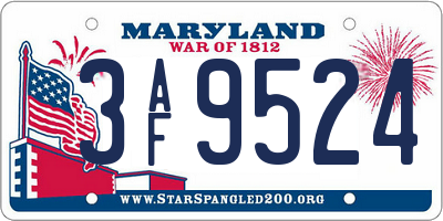 MD license plate 3AF9524