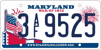 MD license plate 3AF9525