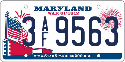 MD license plate 3AF9563