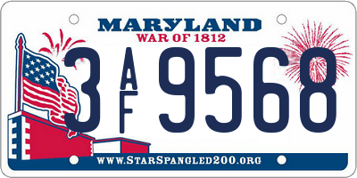 MD license plate 3AF9568