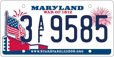 MD license plate 3AF9585