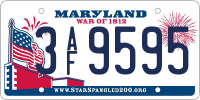 MD license plate 3AF9595