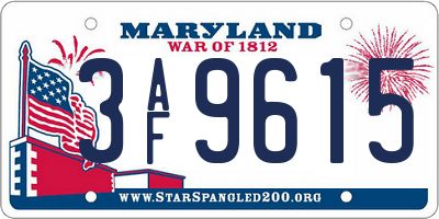 MD license plate 3AF9615