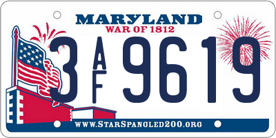 MD license plate 3AF9619