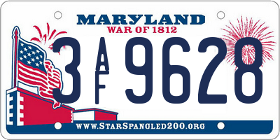 MD license plate 3AF9628