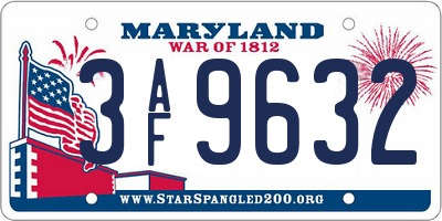MD license plate 3AF9632