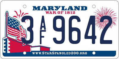 MD license plate 3AF9642