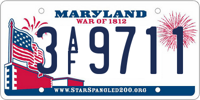 MD license plate 3AF9711