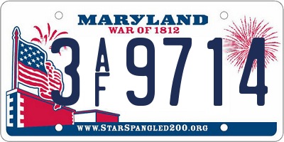 MD license plate 3AF9714