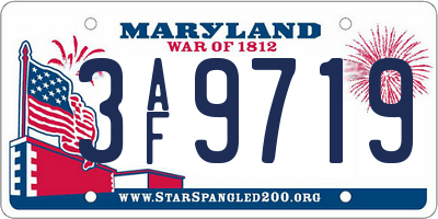 MD license plate 3AF9719