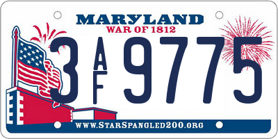 MD license plate 3AF9775