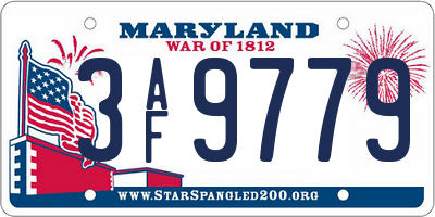 MD license plate 3AF9779
