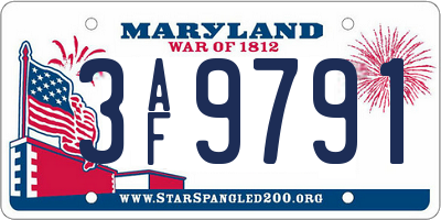 MD license plate 3AF9791