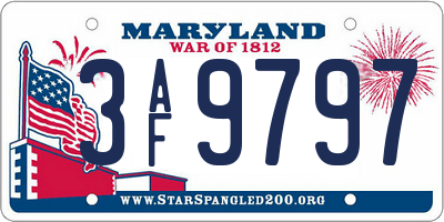 MD license plate 3AF9797