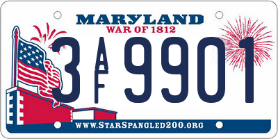 MD license plate 3AF9901