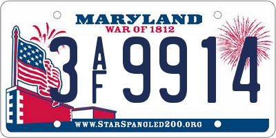 MD license plate 3AF9914