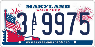 MD license plate 3AF9975