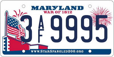 MD license plate 3AF9995